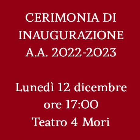 Cerimonia di Inaugurazione a.a. 2022/2023 ai 4 Mori